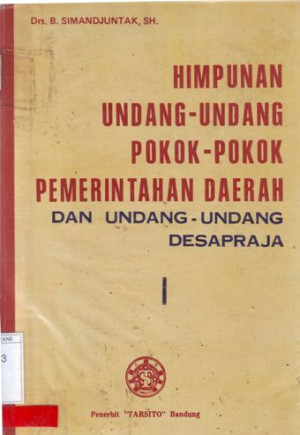 Image of Himpunan Undang-Undang Pokok-Pokok Pemerintahan Daerah
